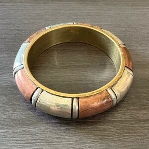 Copper Brass Silver Bangle Bracelet